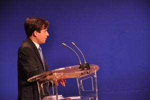 Mercredi 10 juin 2009 – Paris, Ministère de l’Economie –  Stéphane Jacquemet au pupitre à l'occasion de la troisième cérémonie nationale de remise du Prix de la Stratégie d'Entreprise - © Forum de la Stratégie d’Entreprise – Photographe : Gaël Mange – DR.